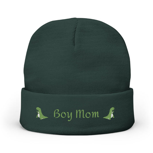 Boy Mom Embroidered Knit Beanie