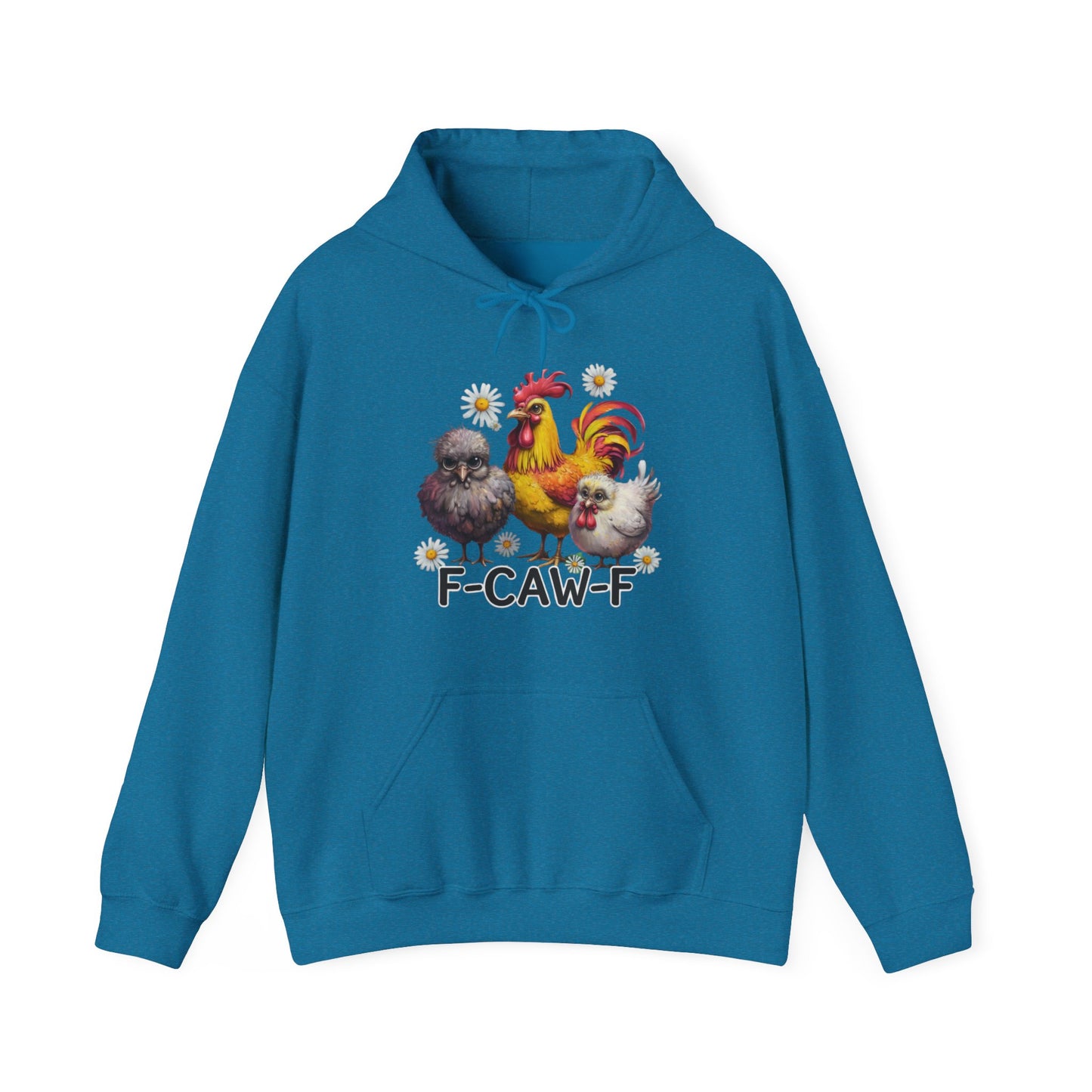 Rooster & Chick Funny F-CAW-F Hoodie — Cute Farm Chicken Sweatshirt