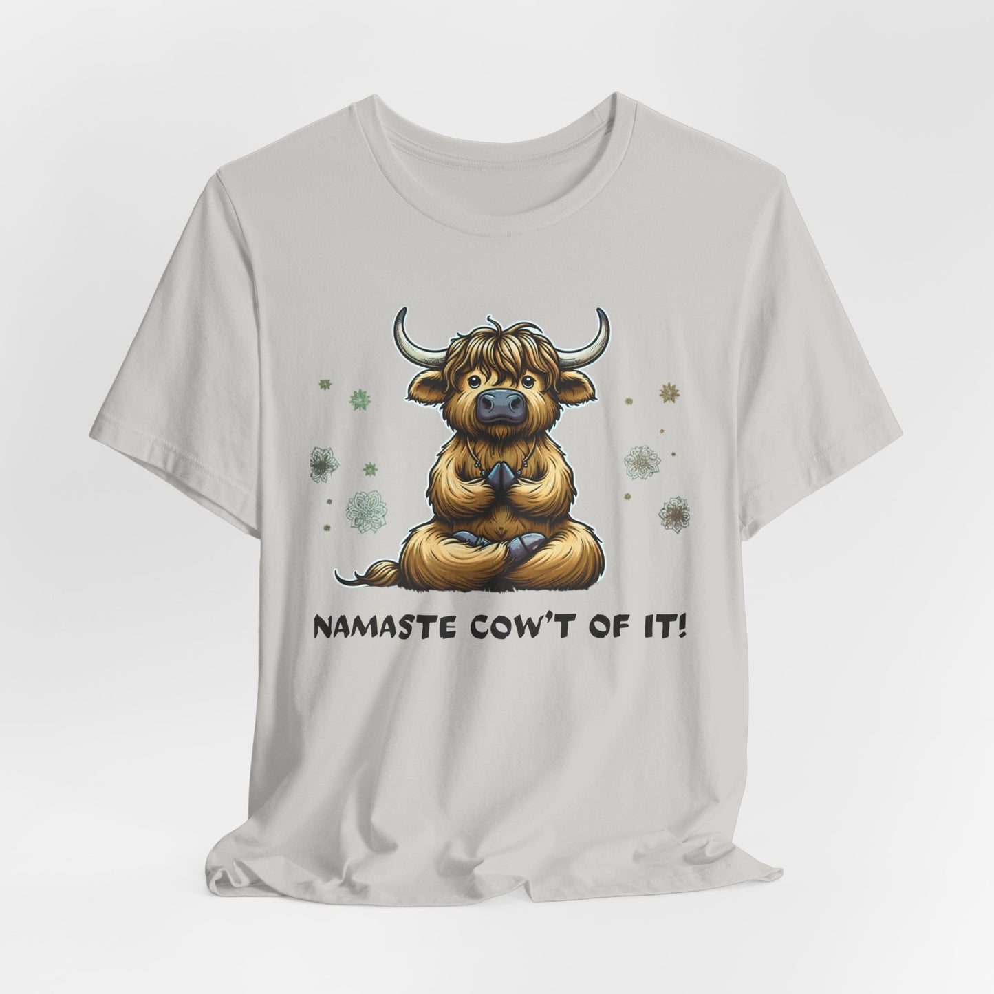 Namaste Cow Short Sleeve Tee - Relaxing Unisex Jersey T-Shirt