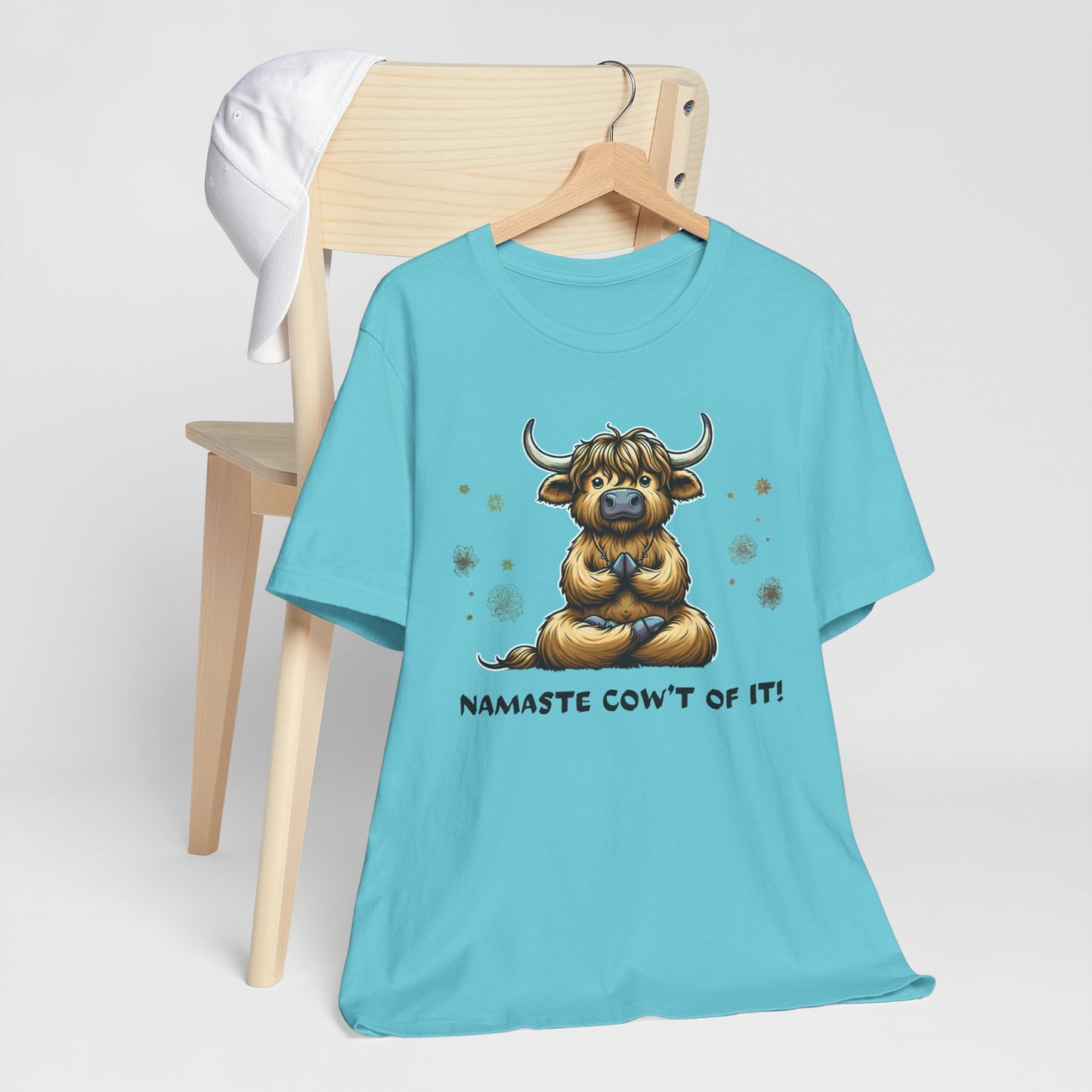 Namaste Cow Short Sleeve Tee - Relaxing Unisex Jersey T-Shirt
