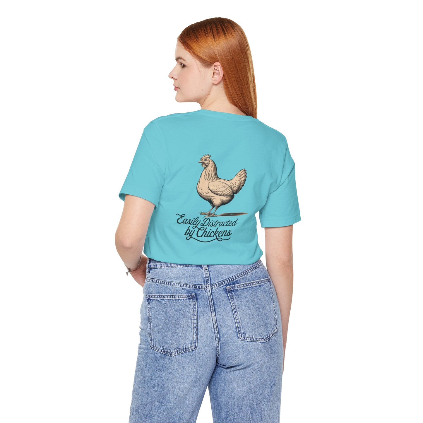 Easily Distracted by Chickens Tee - Unisex Jersey Short Sleeve T-Shirt