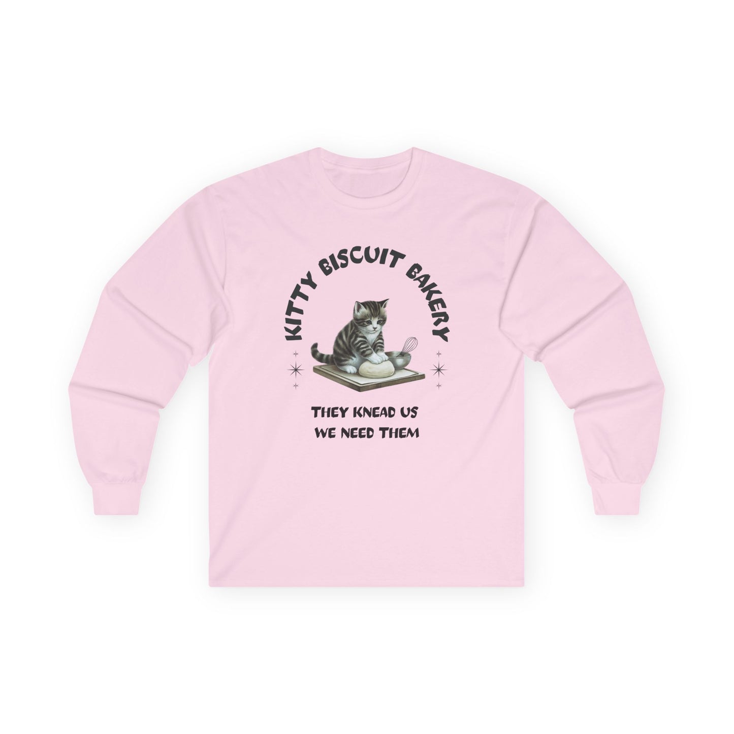 Cat Lovers Long Sleeve Tee - Kitty Biscuit Bakery Design