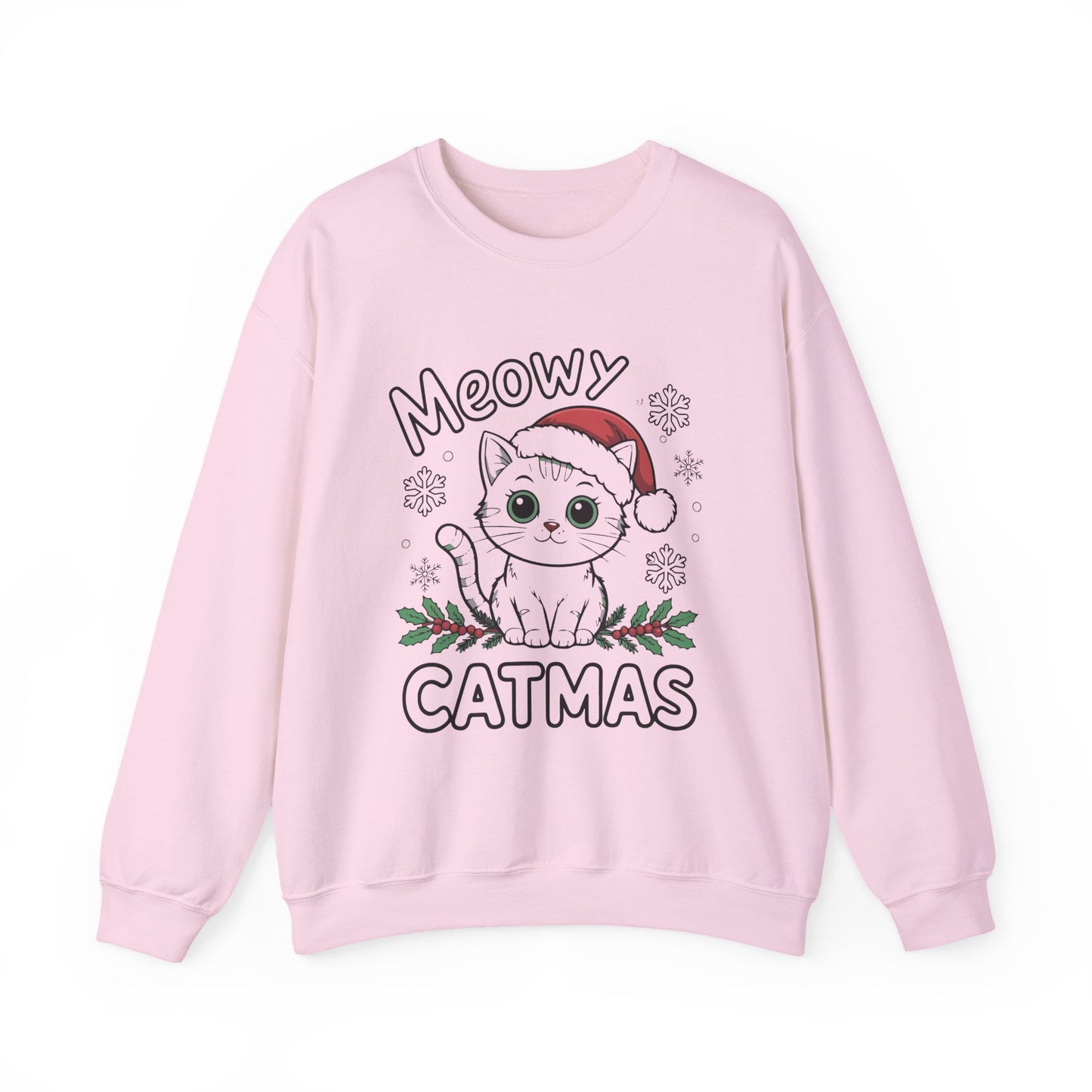 Meowy Catmas Sweatshirt, Cat Lover Gift, Holiday Crewneck, Cozy Winter Apparel, Funny Pet Sweatshirt, Christmas Sweater