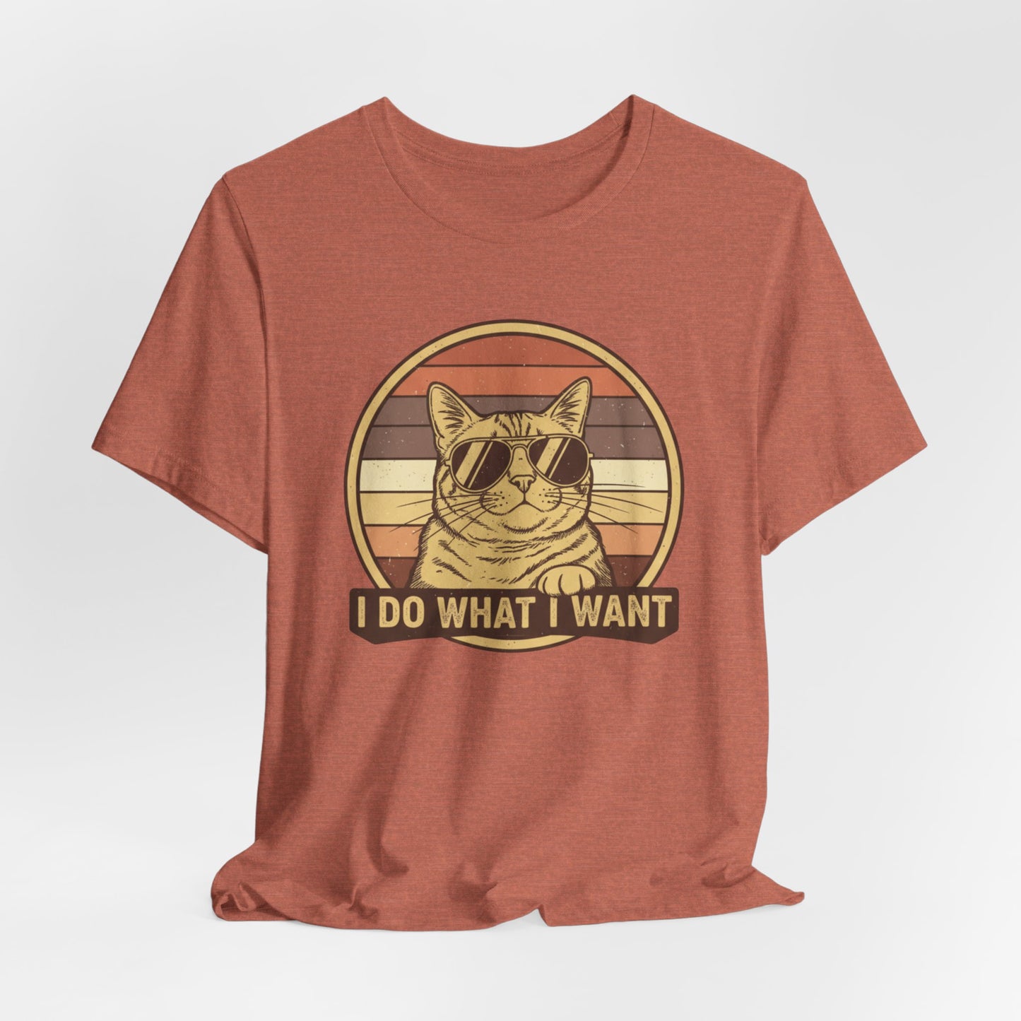 Retro Cat 'I Do What I Want' Tee — Funny Vintage Sunglasses Cat T-Shirt