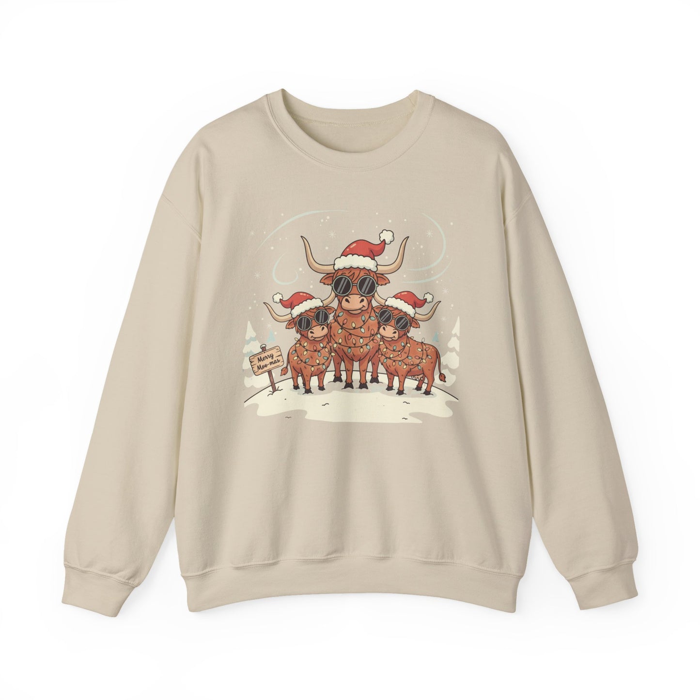 Festive Highland Cattle Sweatshirt - Cute Christmas Gift, Cozy Winter Apparel, Bulk Holiday Sweatshirts, Farm Animal Fashion, Animal [...]