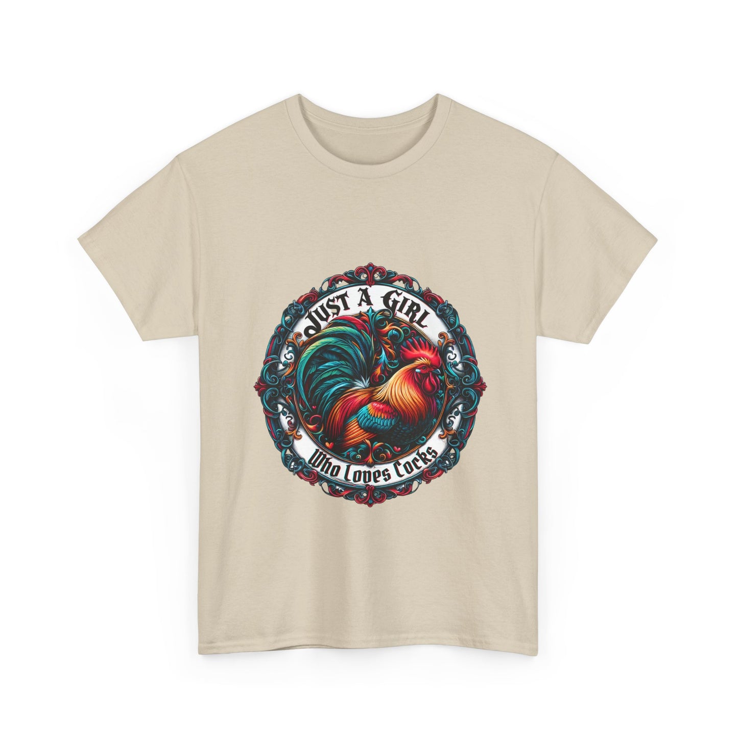 Just a Girl Who Loves "roosters?" T-Shirt, Fun Gift for Friends, Casual Wear, Birthday Gift, Unique Graphic Tee