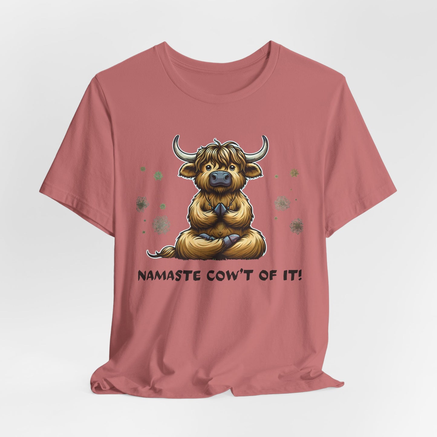 Namaste Cow Short Sleeve Tee - Relaxing Unisex Jersey T-Shirt