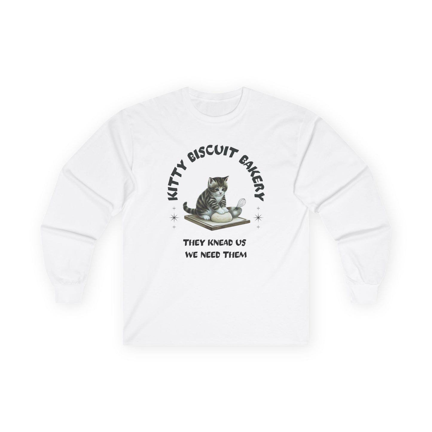 Cat Lovers Long Sleeve Tee - Kitty Biscuit Bakery Design