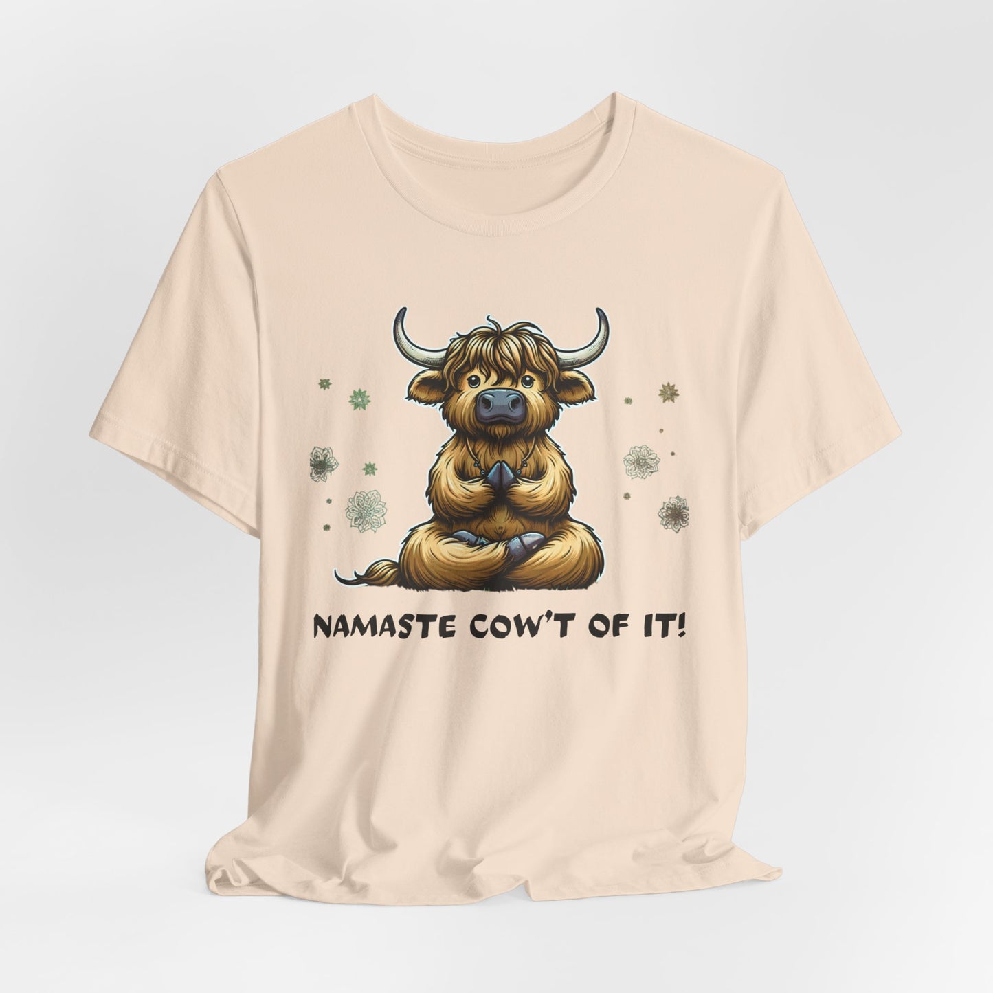 Namaste Cow Short Sleeve Tee - Relaxing Unisex Jersey T-Shirt
