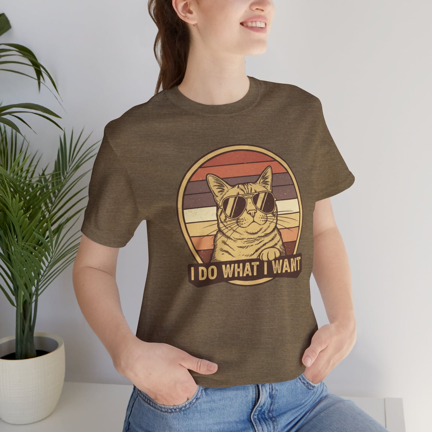 Retro Cat 'I Do What I Want' Tee — Funny Vintage Sunglasses Cat T-Shirt