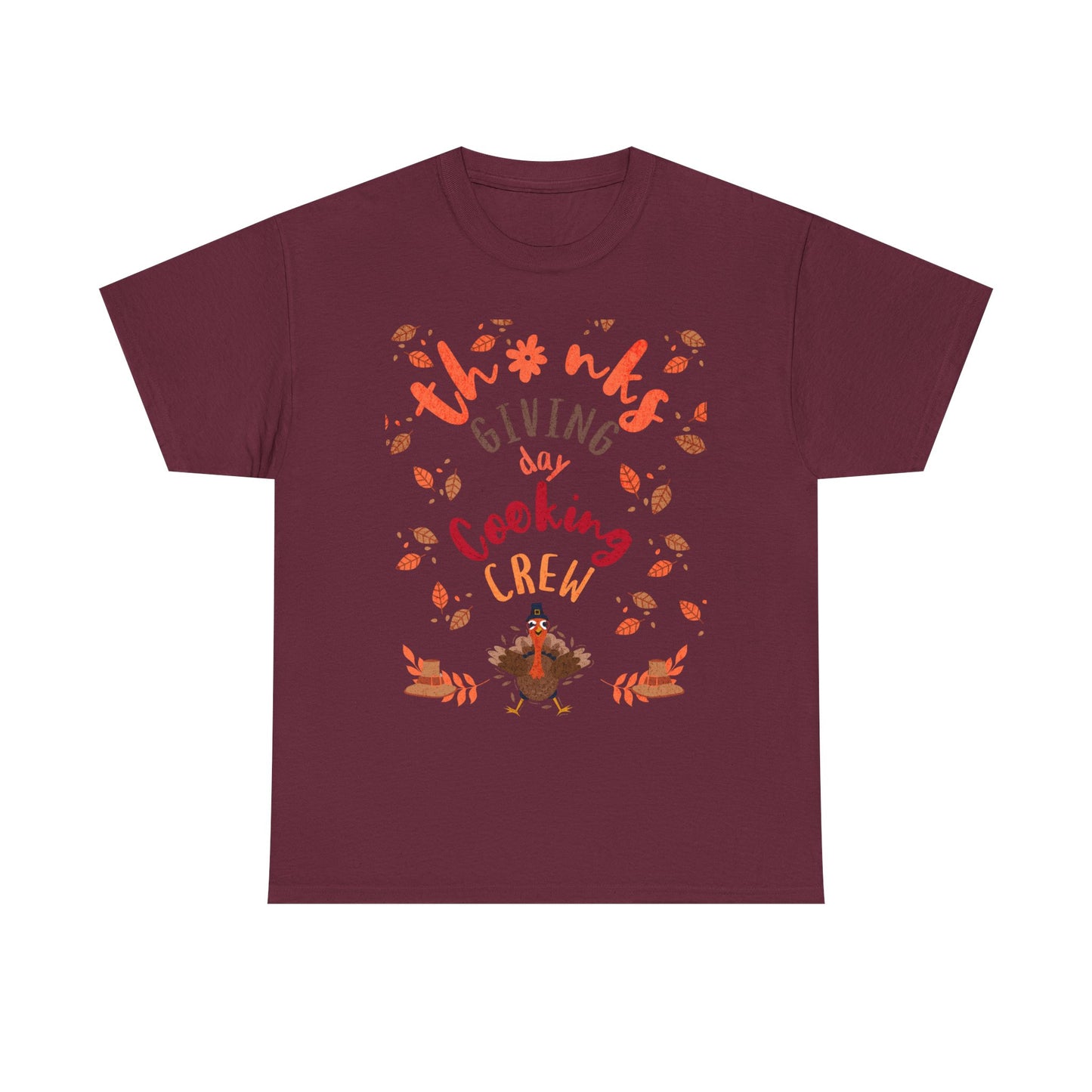 Thanksgiving Cooking Crew Tee, Customizable Holiday T-Shirt, Family Gathering Apparel, Fall Celebration Wear, Perfect Gift for Chefs