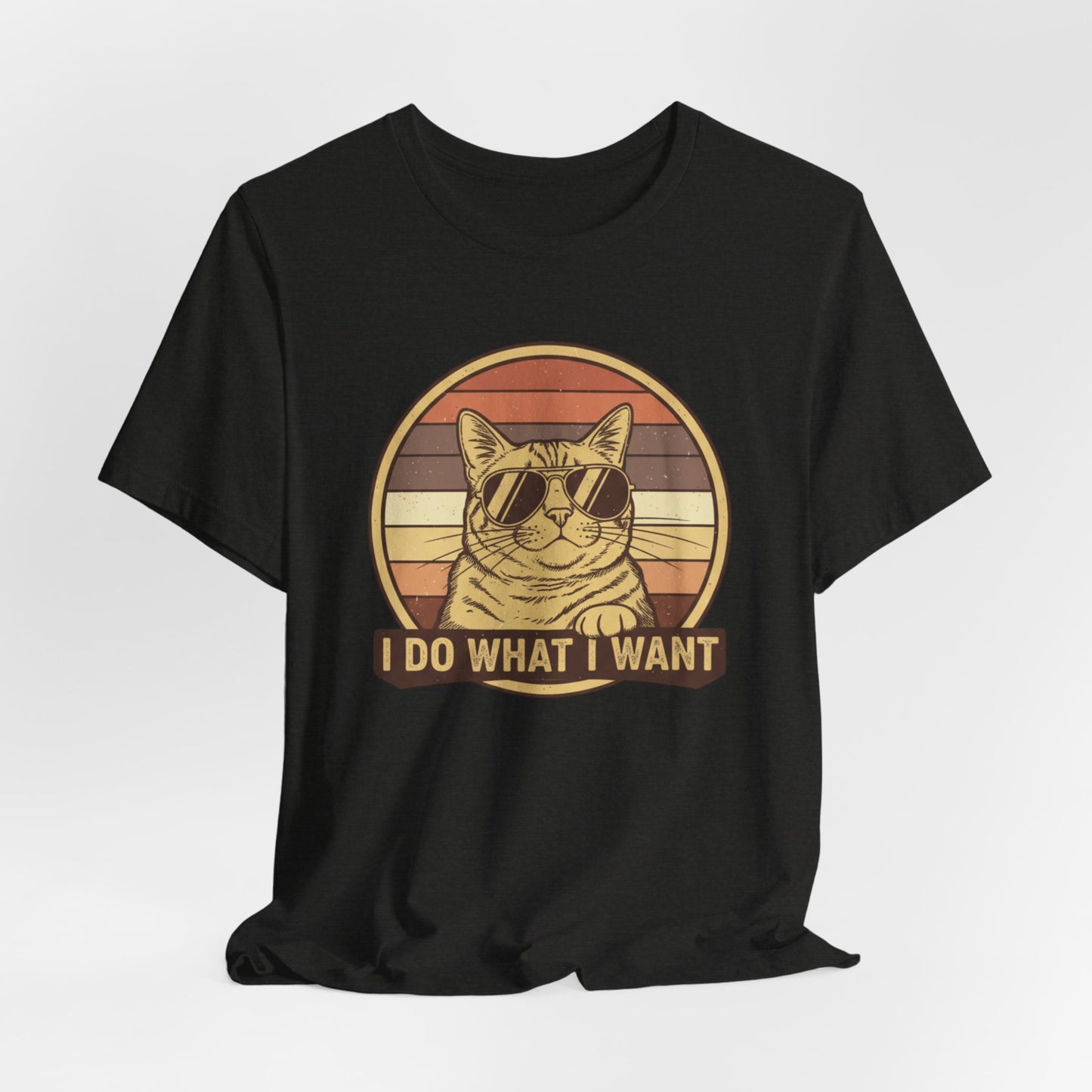 Retro Cat 'I Do What I Want' Tee — Funny Vintage Sunglasses Cat T-Shirt