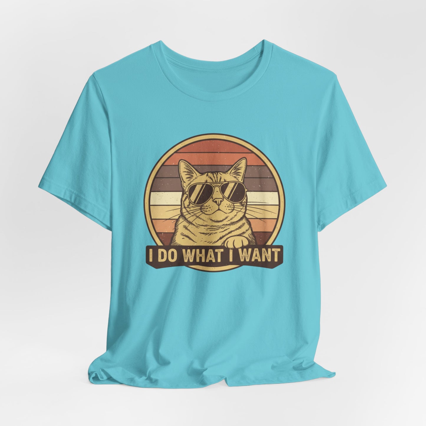 Retro Cat 'I Do What I Want' Tee — Funny Vintage Sunglasses Cat T-Shirt