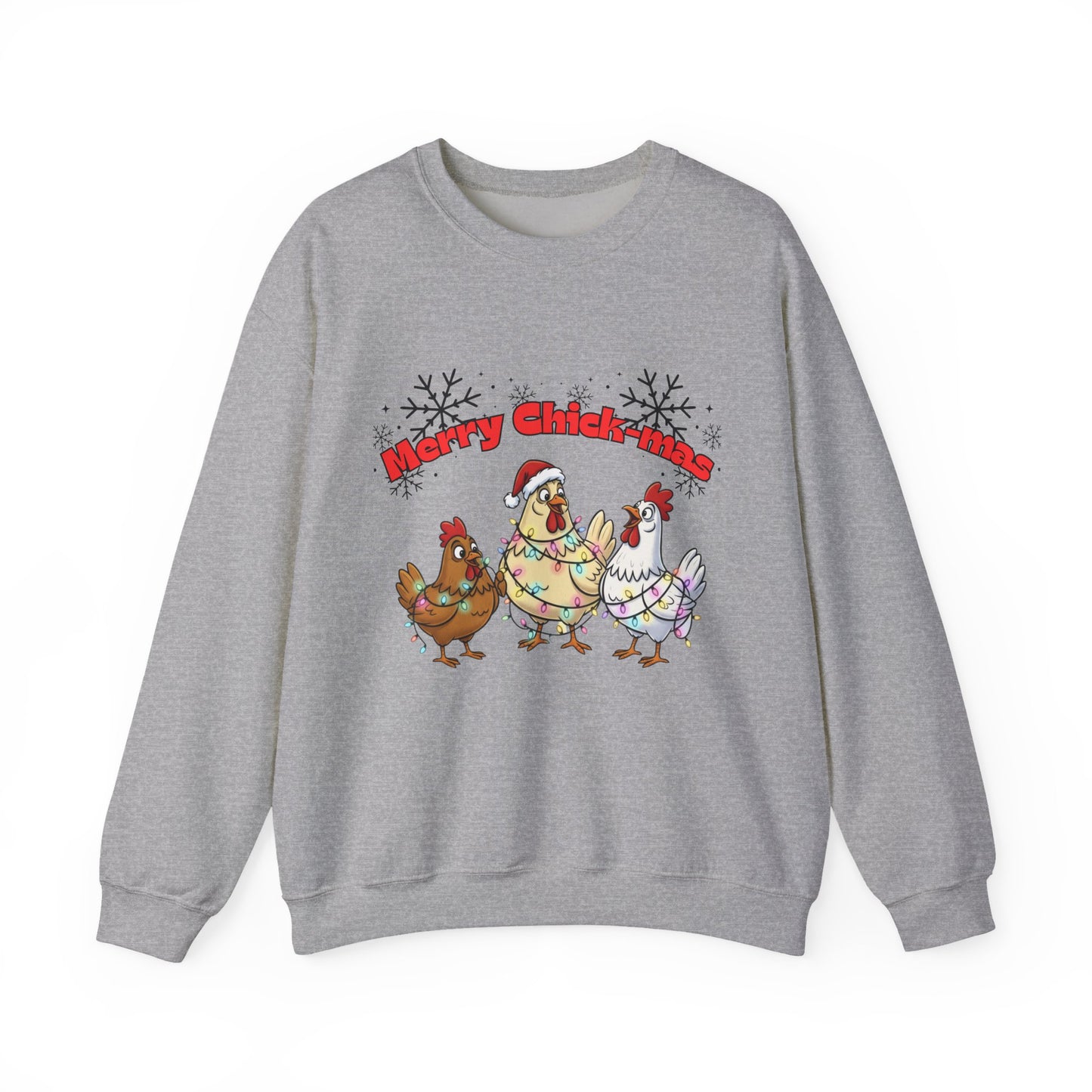 Merry Chickmas Sweatshirt, Unisex Holiday Pullover, Christmas Gift for Chicken Lovers, Cozy Winter Sweater, Funny Festive Apparel