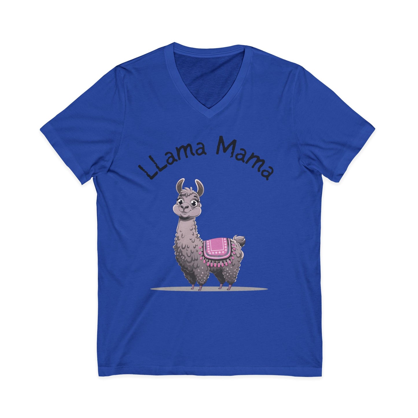 Llama Mama V-Neck Tee, Cute Animal T-Shirt, Mother's Day Gift, Funny Casual Top, Unique Gift for Mom