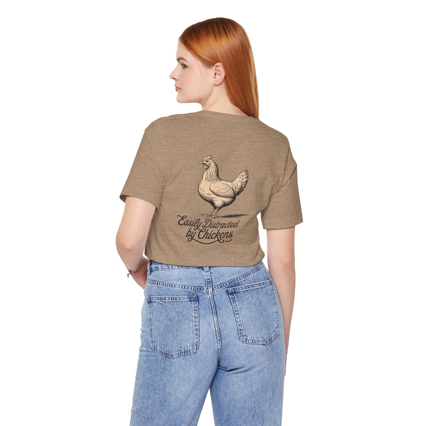 Easily Distracted by Chickens Tee - Unisex Jersey Short Sleeve T-Shirt