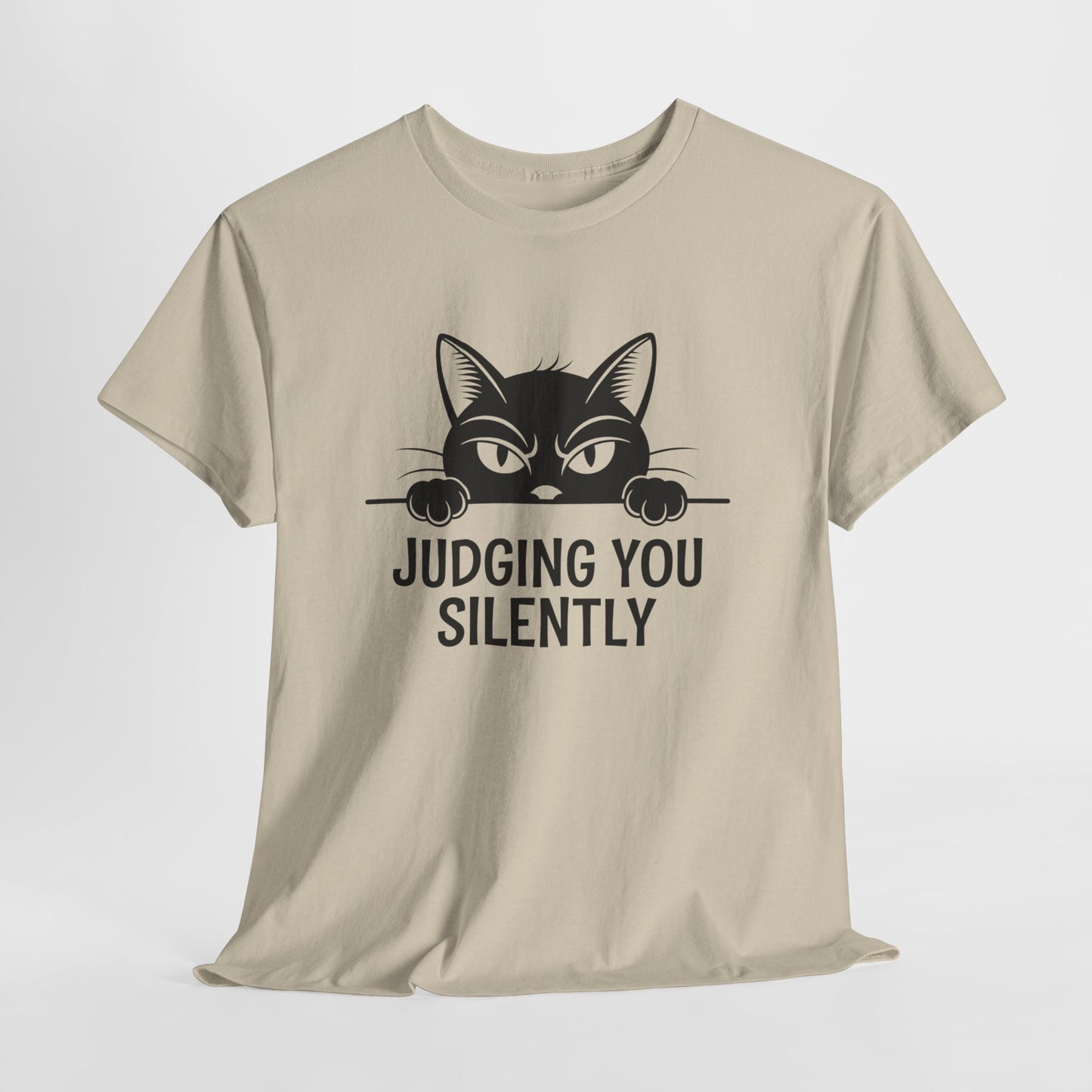 Judging You Silently Cat T-Shirt — Funny Cat Lover Graphic Tee