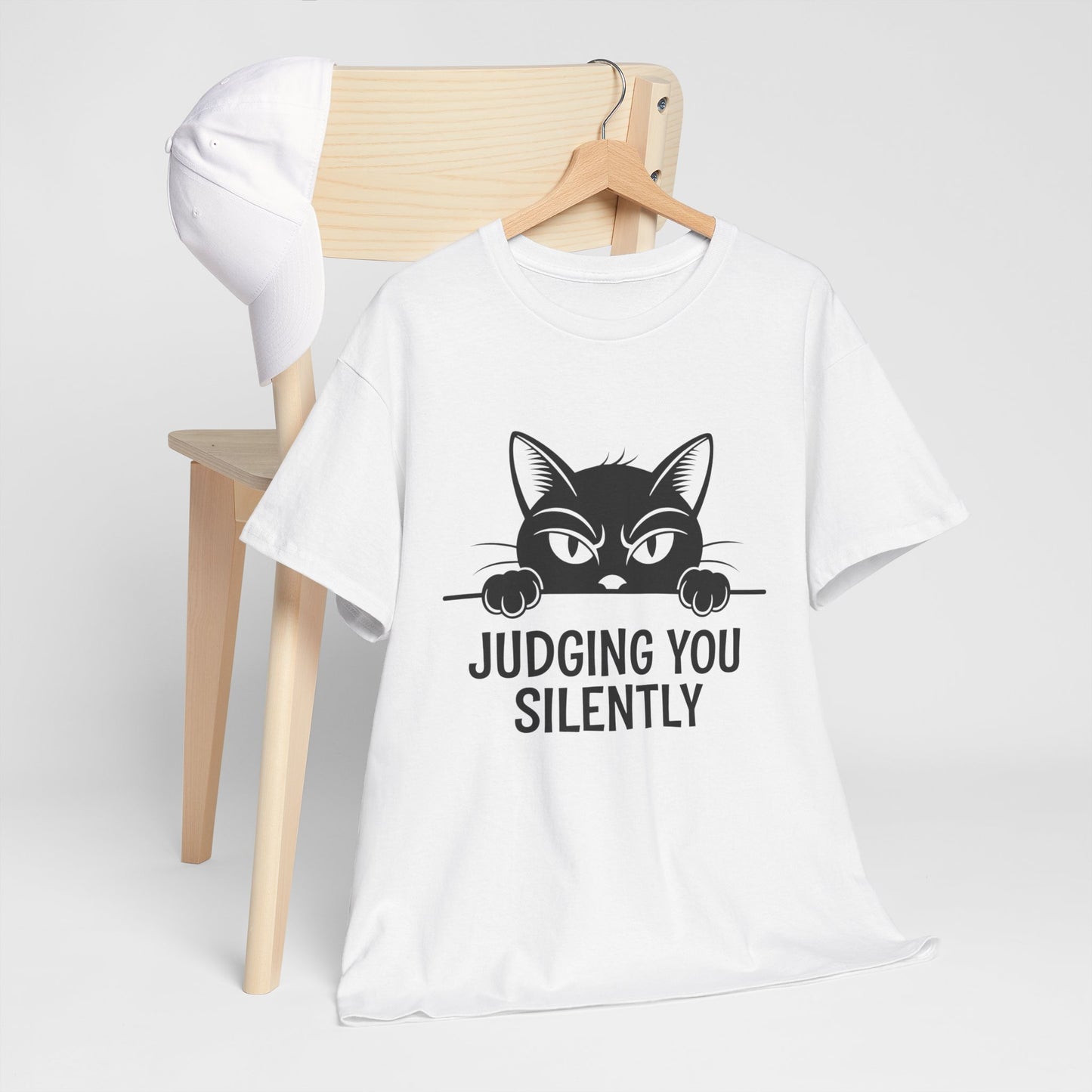 Judging You Silently Cat T-Shirt — Funny Cat Lover Graphic Tee