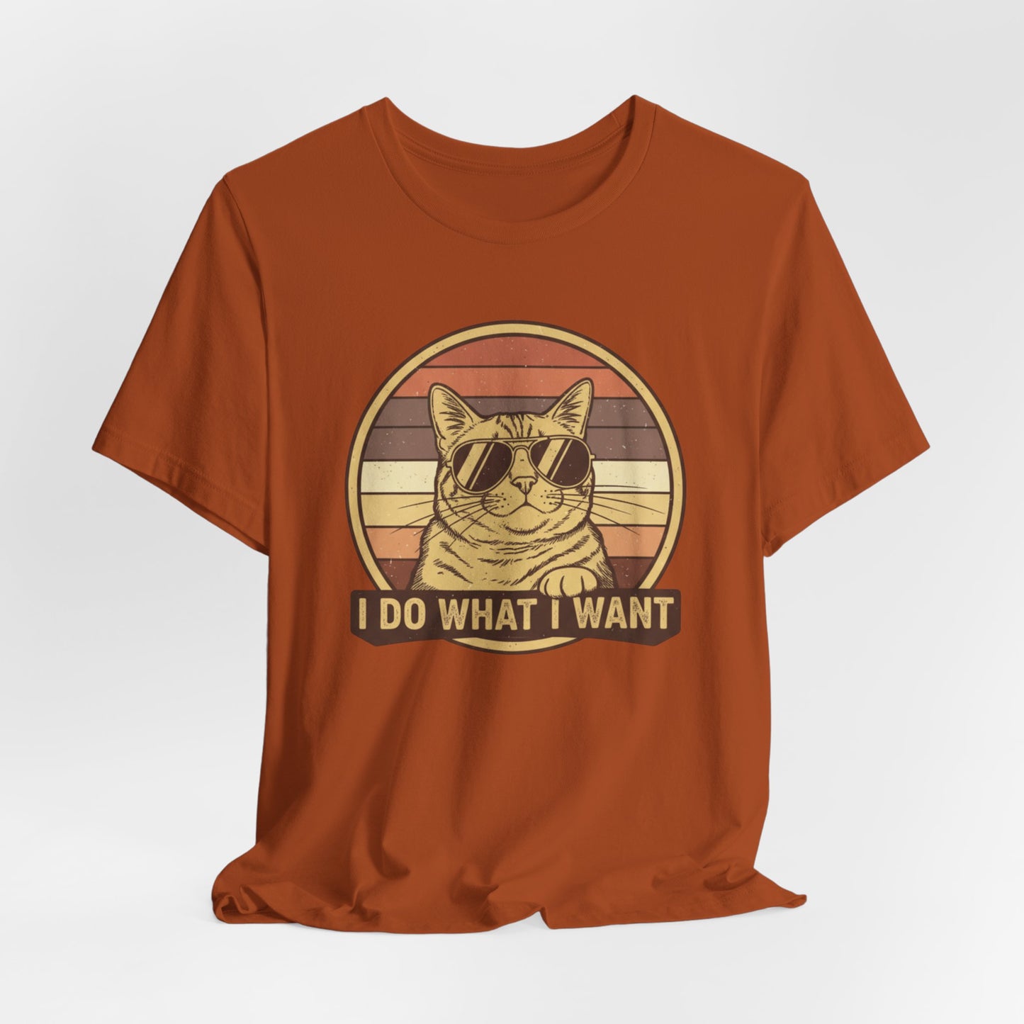 Retro Cat 'I Do What I Want' Tee — Funny Vintage Sunglasses Cat T-Shirt