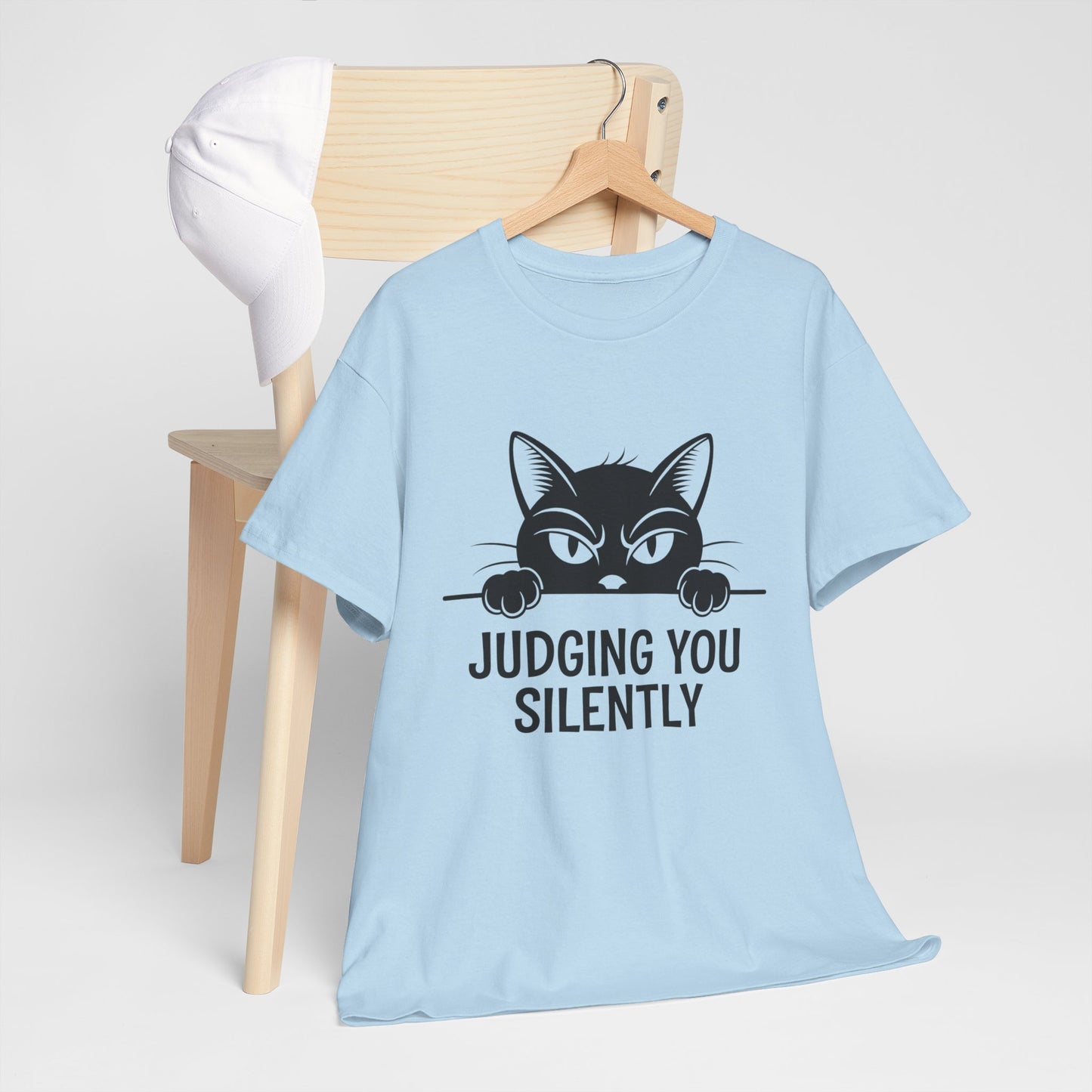 Judging You Silently Cat T-Shirt — Funny Cat Lover Graphic Tee