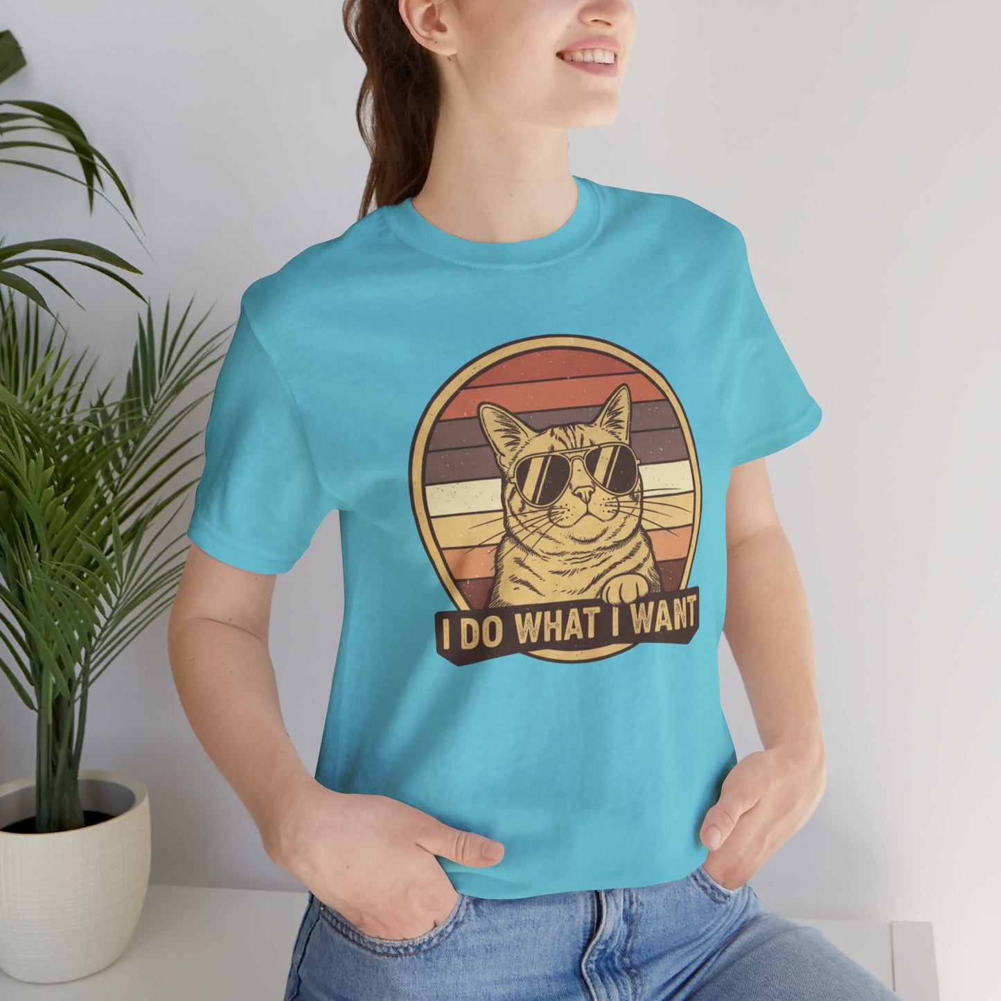 Retro Cat 'I Do What I Want' Tee — Funny Vintage Sunglasses Cat T-Shirt