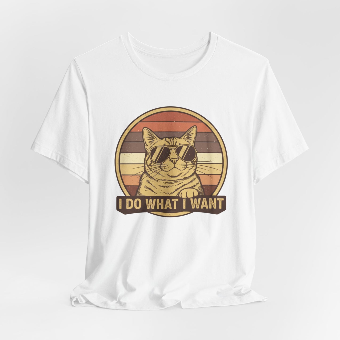 Retro Cat 'I Do What I Want' Tee — Funny Vintage Sunglasses Cat T-Shirt