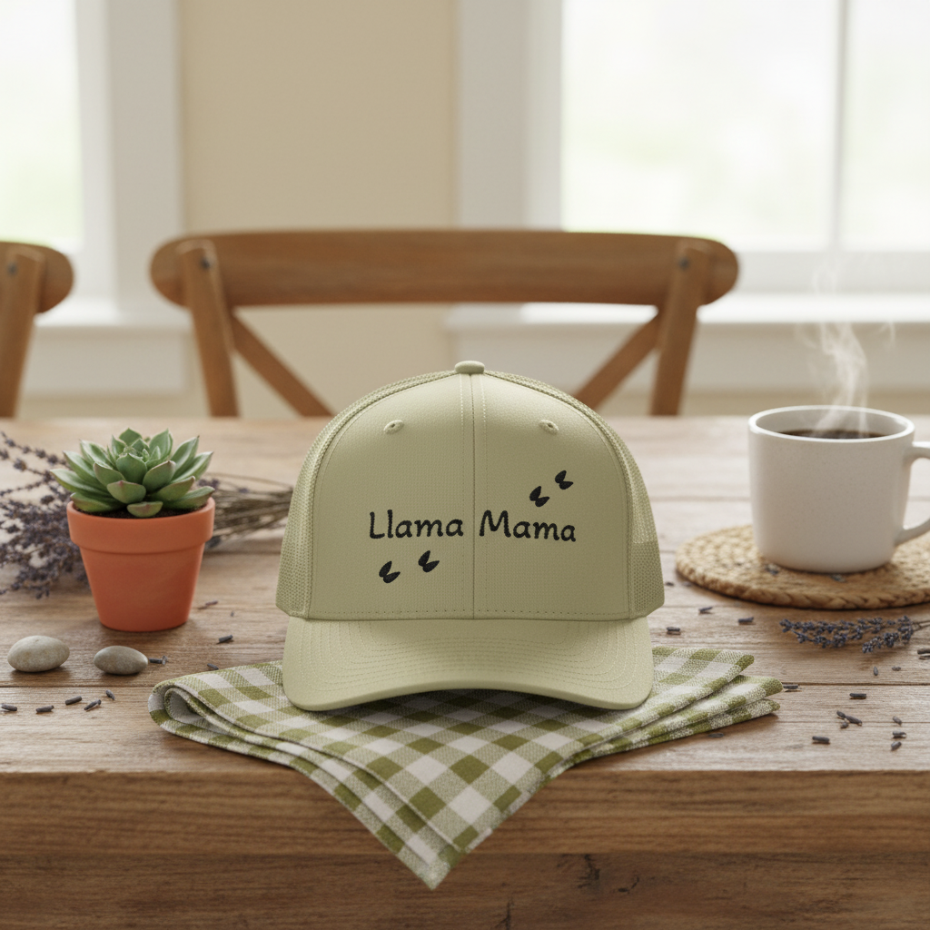 Llama Mama Snapback Trucker Cap, Funny Gift for Moms, Casual Everyday Wear, Adjustable Hat, Outdoor Adventures