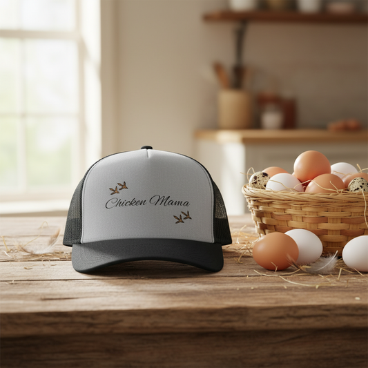 Chicken Mama Embroidered Snapback Trucker Cap